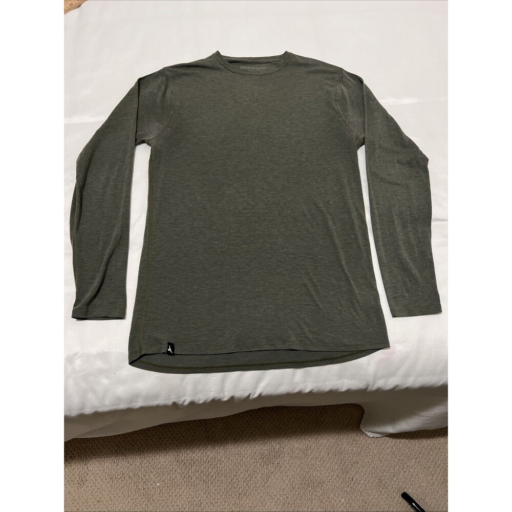 Duckworth Comet Crew Merino Wool/Polyester Longsleeve Mens S Olive Army Green